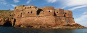 1968. Le bout du voyage, le fort de" saint john the baptist" à berlengas islands (en bateau !). Portugal